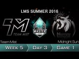 《LOL》2016 LMS 夏季賽 粵語 W5D3 TM vs MSE Game 1