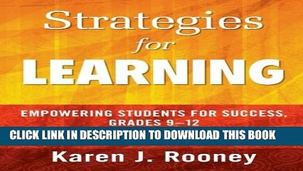 [PDF] Strategies for Learning: Empowering Students for Success, Grades 9-12 Popular Colection