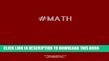 [PDF] Notebook for Cornell Notes, 120 Numbered Pages, #MATH, Burgundy Cover: For Taking Cornell