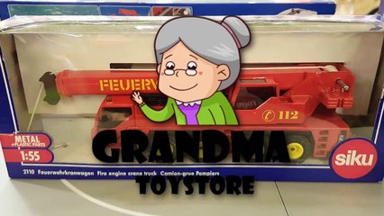 Unboxing TOYS Review/Demos - Siku big huge red fire engine crane truck