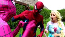 Dondurulmuş Elsa'nın Elbisesi Mahvoluyor  Örümcek Adam Kötü Bebek Maleficent Joker Pembe Spidergirl Superhero Eğlence