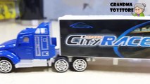 Unboxing TOYS Review/Demos - Tomica big blue semi truck with cargo