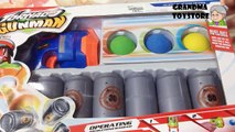 Unboxing TOYS Review/Demos - Colorful Nerf toy gun shoot round balls practice at cans soft fun toy