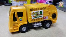 Unboxing TOYS Review/Demos - yellow recycle garbage truck