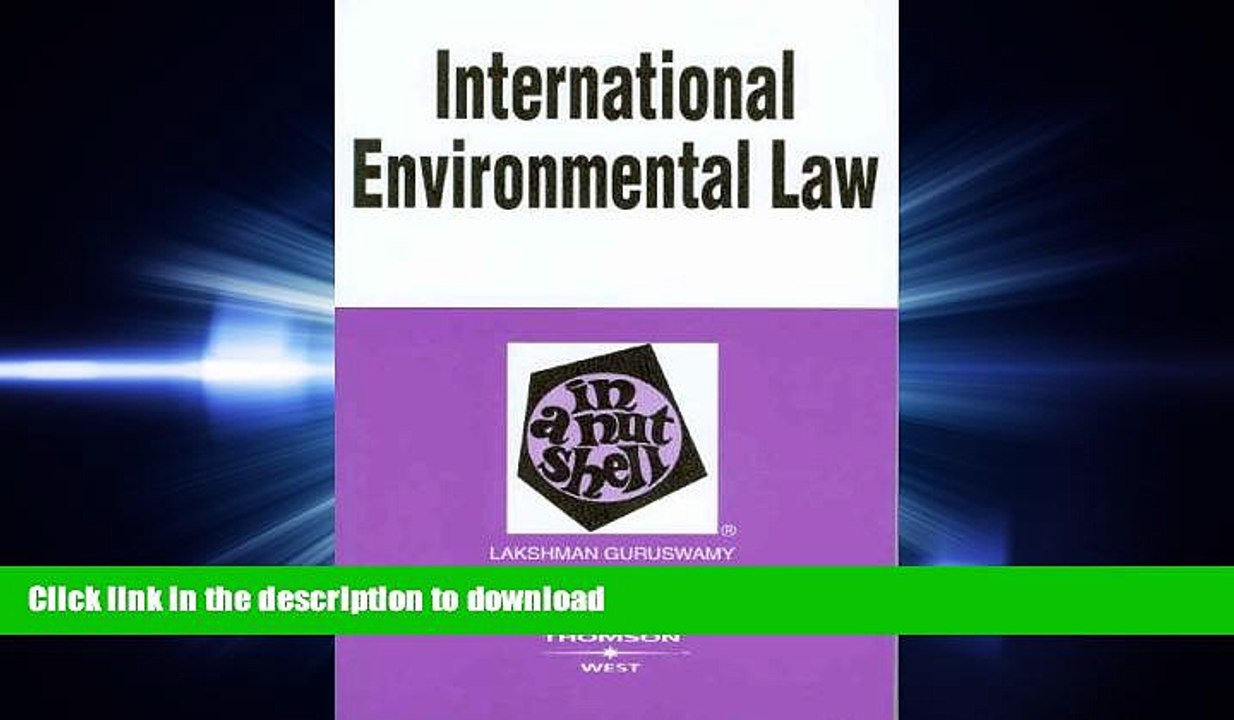 PDF ONLINE International Environmental Law in a Nutshell (Nutshell Series) READ EBOOK