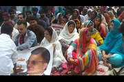 Ayaz Latif Palijo Leading QAT's Hunger Strike at Hyderabad Press Club against Zulfqarabad (01)