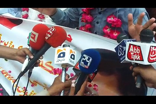 QAT's President Ayaz Latif Palijo sb Media Briefing in Hunger Strike against Zulfqarabad at Hyderabad Press Club