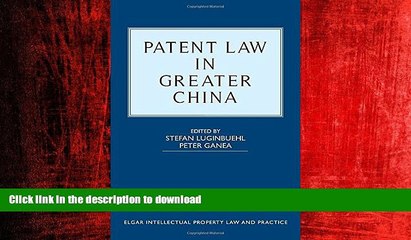 FAVORIT BOOK Patent Law in Greater China (Elgar Intellectual Property Law and Practice series)