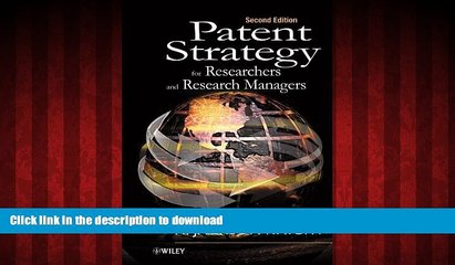 DOWNLOAD Patent Strategy for Researchers and Research Managers FREE BOOK ONLINE
