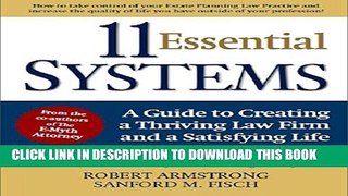 [PDF] 11 Essential Systems: A Guide to Creating a Thriving Law Firm and a Satisfying Life [Online
