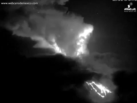 Spectacular Eruption at Volcán De Colima; Prompts Evacuation