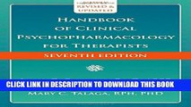 New Book Handbook of Clinical Psychopharmacology for Therapists