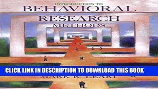 New Book Introduction to Behavioral Research Methods (5th Edition)