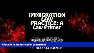 READ ONLINE IMMIGRATION LAW PRACTICE: A Law Primer: The process, the law, and the business of