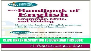 [PDF] REA s Handbook of English Grammar, Style, and Writing (Language Learning) Popular Colection