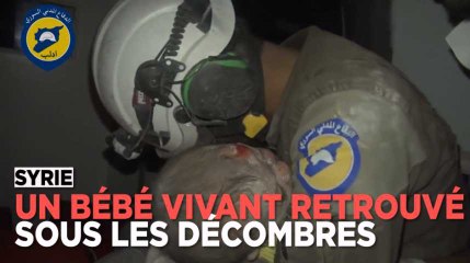 Скачать видео: Syrie : un secouriste en pleurs sauve un bébé des décombres