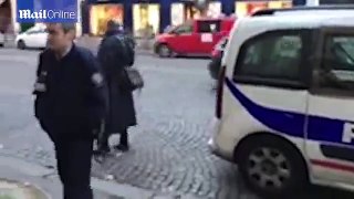 French police officers at scene of Kim Kardashian robbery