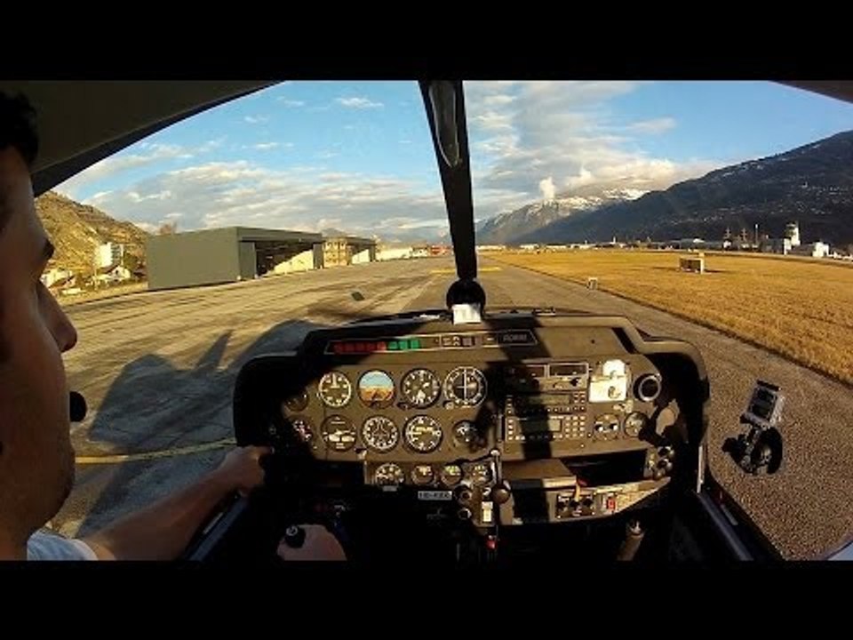 Décollage de l'Aéroport de Sion LSGS en DR400