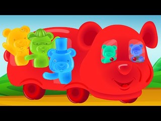 Jelly Bears | Wheels On The Bus Go Round And Round | Nursery Rhymes For Kids