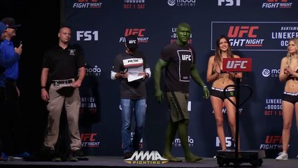 UFC Fighter Dresses Up as Incredible Hulk at Weigh-Ins