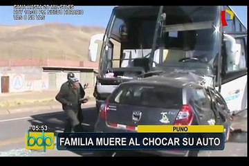 Puno: familia muere en choque de auto con bus interprovincial
