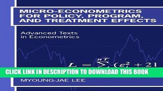 [PDF] Micro-Econometrics for Policy, Program, and Treatment Effects (Advanced Texts in