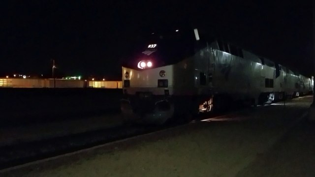 Amtrak 837 Leads Southwest Chief #4 Departing Barstow