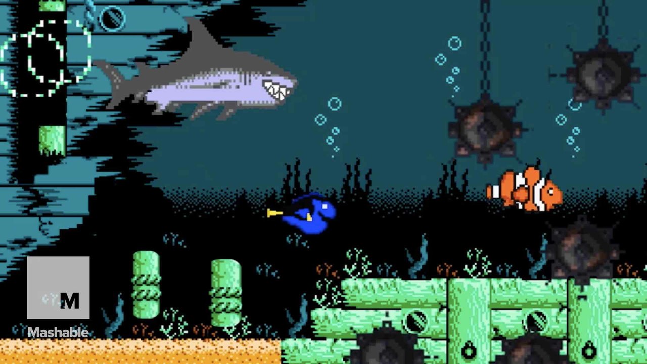 Explore an 8-bit ocean with this old-school 'Finding Nemo' short