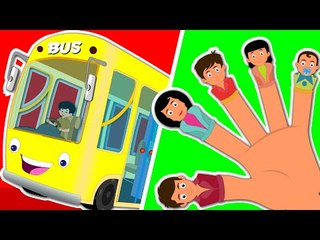 Wheels On The Bus | Finger family | Kids Rhymes
