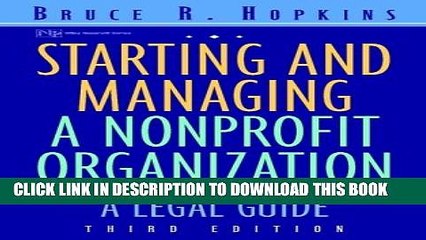 Collection Book Starting and Managing a Nonprofit Organization: A Legal Guide (Wiley Nonprofit