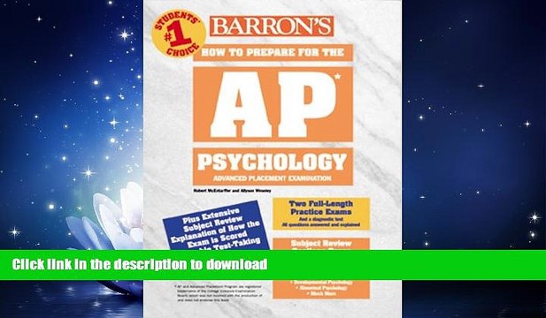 FAVORITE BOOK Barron s How to Prepare for the Advanced Placement Exam: AP: Psychology (Barron s