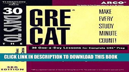 [PDF] 30 Daysto GRE CAT, 3rd ed (Arco 30 Days to the GRE CAT) Popular Colection