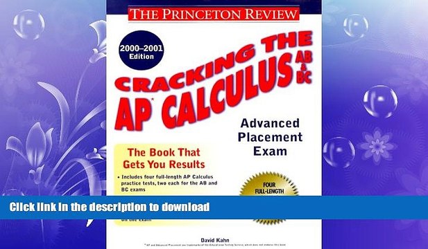 READ BOOK Cracking the AP Calculus AB BC, 2000-2001 Edition (Cracking the Ap. Calculus Ab Bc