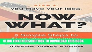 New Book Step 2: You Have Your Idea - Now What?: 5 Simple Steps to Start Your Business