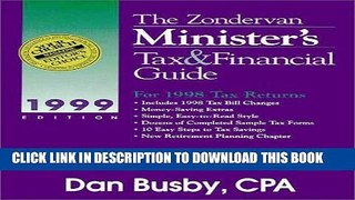 New Book Zondervan 1999 Minister s Tax   Financial Guide, The