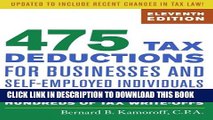 New Book 475 Tax Deductions for Businesses and Self-Employed Individuals: An A-to-Z Guide to