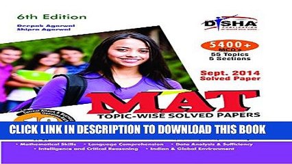 [PDF] MAT 18 years Topic-wise Solved Papers (1997-2014) 6th Edition Popular Online