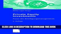 Collection Book Private Equity Investments: Praxis des Beteiligungsmanagements (German Edition)