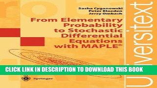 Collection Book From Elementary Probability to Stochastic Differential Equations with MAPLE
