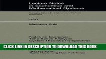New Book Notes on Economic Time Series Analysis: System Theoretic Perspectives (Lecture Notes in