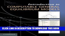 New Book Introduction to Computable General Equilibrium Models