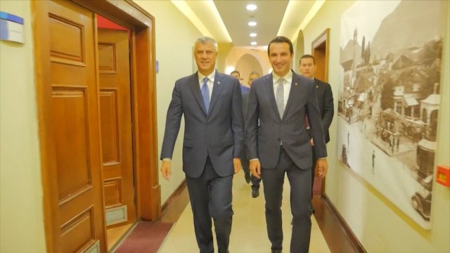 Report TV - Pritet nga Veliaj, Thaçi: Krenar për punën e shkëlqyer në Tiranë