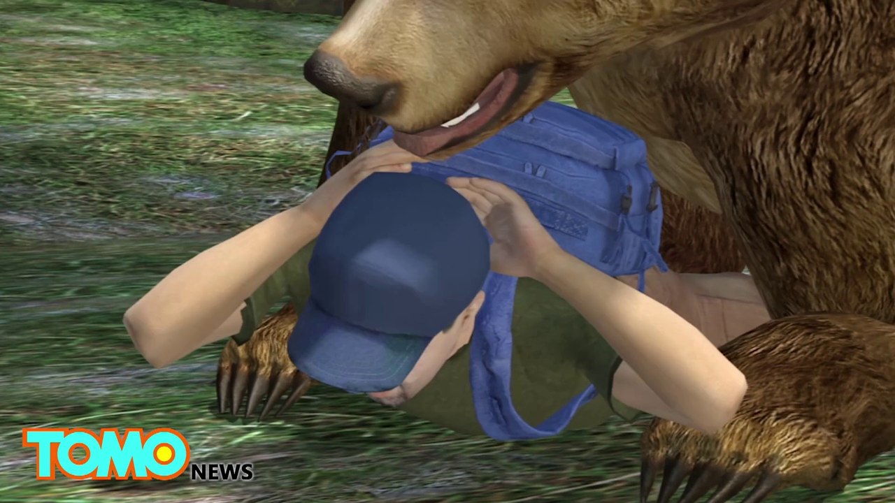 Grizzly bear attacks and badly mauls hiker, who then drives himself to hospital with a snapped arm