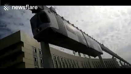 China's first suspension railway completes test run