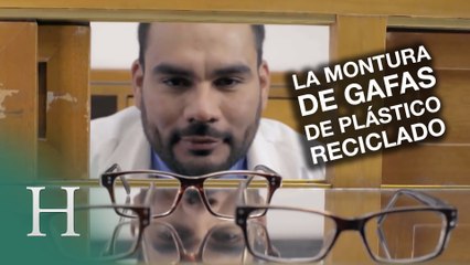 La montura de estas gafas está hecha de plástico reciclado