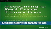 New Book Accounting for Real Estate Transactions: A Guide For Public Accountants and Corporate