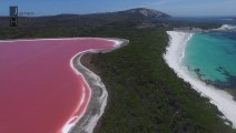 Mystérieux lac de couleur rose filmé par un drone en Australie