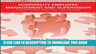 Collection Book Hospitality Employee Management and Supervision: Concepts and Practical Applications