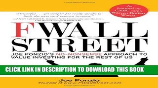 New Book F Wall Street: Joe Ponzio s No-Nonsense Approach to Value Investing For the Rest of Us