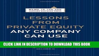 Collection Book Lessons from Private Equity Any Company Can Use  (Memo to the CEO)